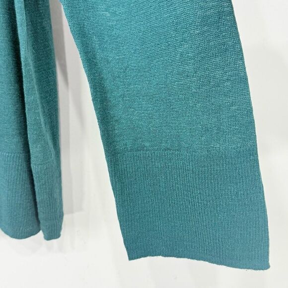 J. Crew Green 100% Linen Slouchy Crew Neck Tunic Sweater - Picture 12 of 16